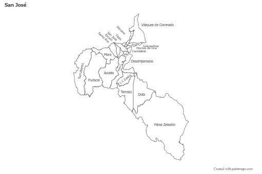 Mapas de muestra para San José (blanco-negro)