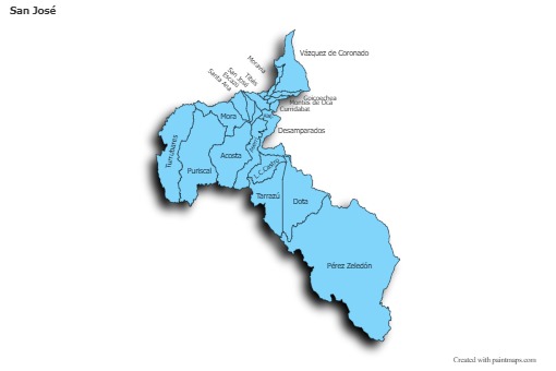 Mapas de muestra para San José (azul,sombrío)