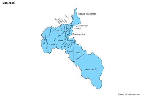 Mapas de muestra para San José (azul)