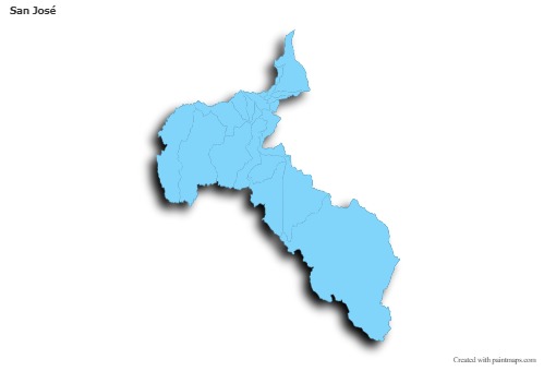 Mapas de muestra para San José (azul,contorno,sombrío)