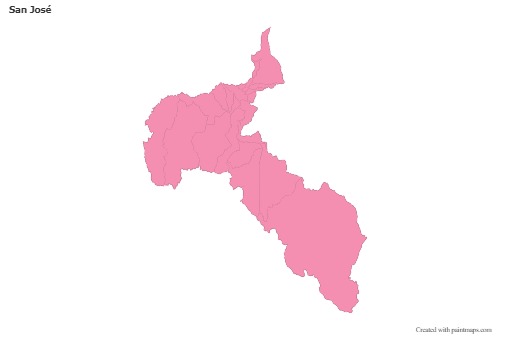 Mapas de muestra para San José (rosa,contorno)