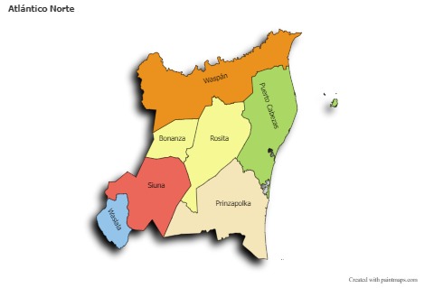 Sample Maps for Atlántico Norte (colored,shadowy)