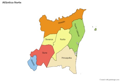Sample Maps for Atlántico Norte (colored)