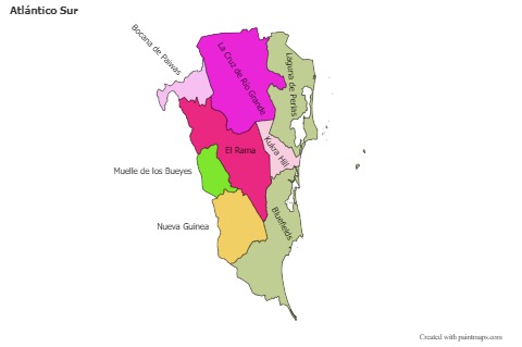 Mapas de muestra para Atlántico Sur (coloreado)