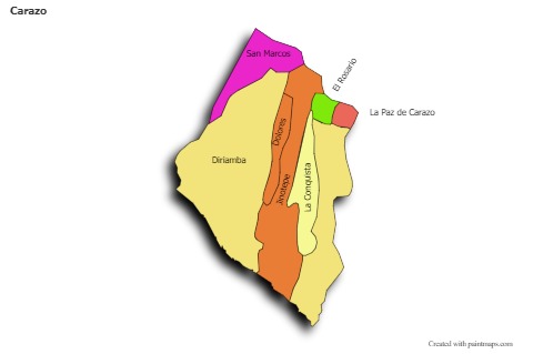 Mapas de muestra para Carazo (coloreado,sombrío)