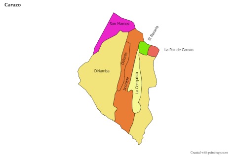 Mapas de muestra para Carazo (coloreado)