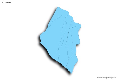 Mapas de muestra para Carazo (azul,contorno,sombrío)