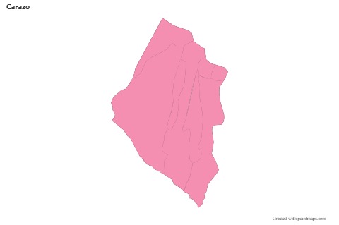 Mapas de muestra para Carazo (rosa,contorno)