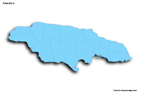 Sample Maps for Jamaica (blue,outline,shadowy)