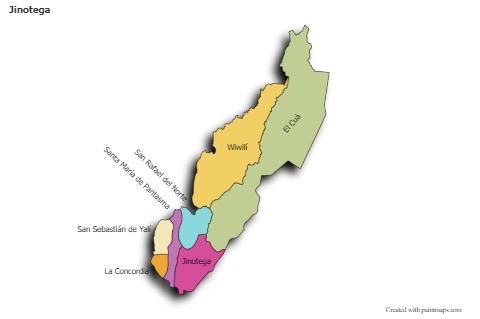 Mapas de muestra para Jinotega (coloreado,sombrío)