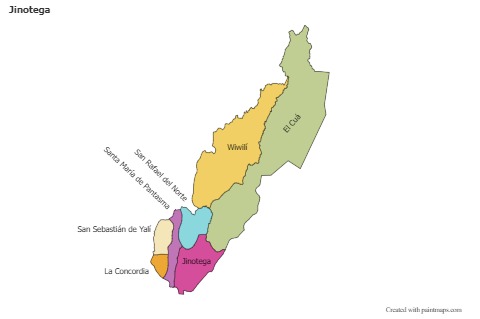 Mapas de muestra para Jinotega (coloreado)