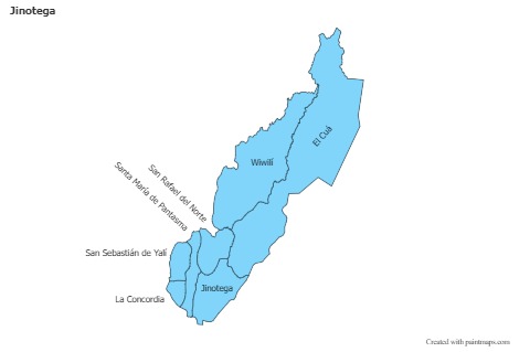 Mapas de muestra para Jinotega (azul)