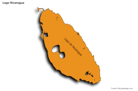 Contoh Peta untuk Lago Nicaragua (berwarna,bayangan)