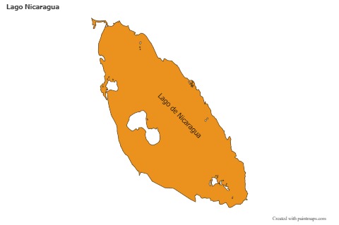 Contoh Peta untuk Lago Nicaragua (berwarna)