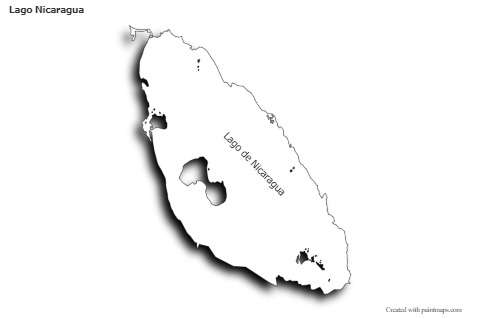 Contoh Peta untuk Lago Nicaragua (hitam-putih,bayangan)
