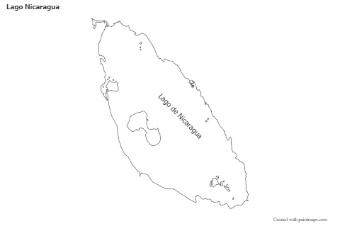 Contoh Peta untuk Lago Nicaragua (hitam-putih)