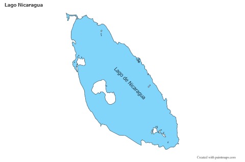 Contoh Peta untuk Lago Nicaragua (biru)