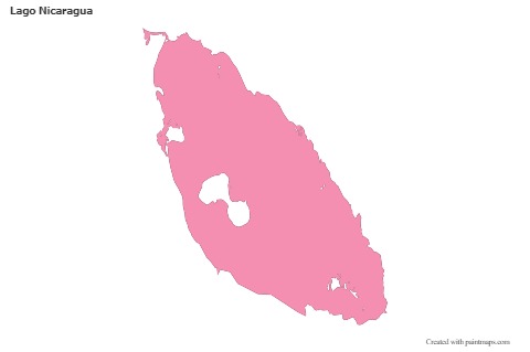 Contoh Peta untuk Lago Nicaragua (merah jambu,garis besar)