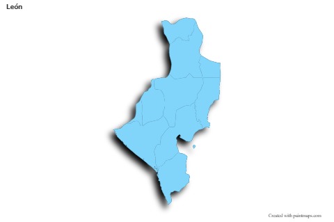 Sample Maps for León (blue,outline,shadowy)