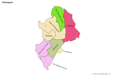 Exemplos de mapas para Managua (colorido)