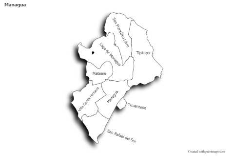 Exemplos de mapas para Managua (preto-branco,sombra)