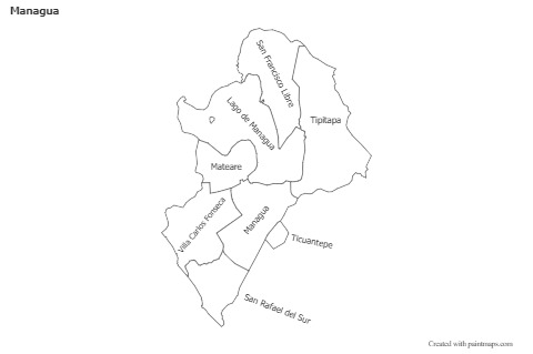 Exemplos de mapas para Managua (preto-branco)