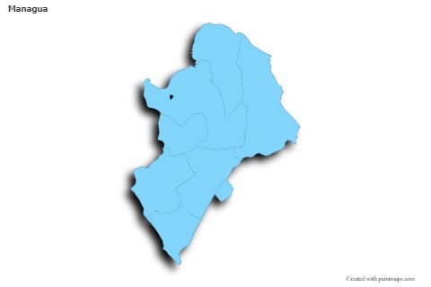 Exemplos de mapas para Managua (azul,contorno,sombra)