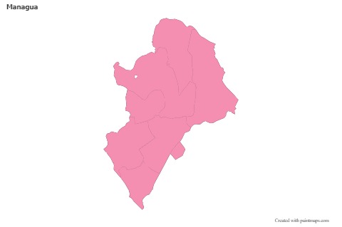 Exemplos de mapas para Managua (rosa,contorno)