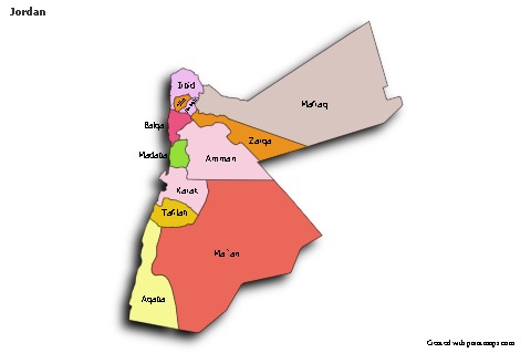 Sample Maps for Jordan (colored,shadowy)