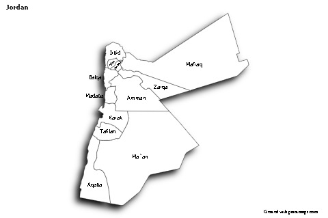 Sample Maps for Jordan (black-white,shadowy)