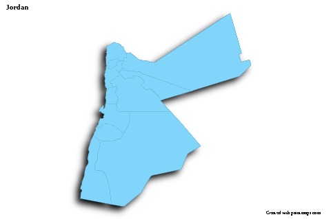 Sample Maps for Jordan (blue,outline,shadowy)