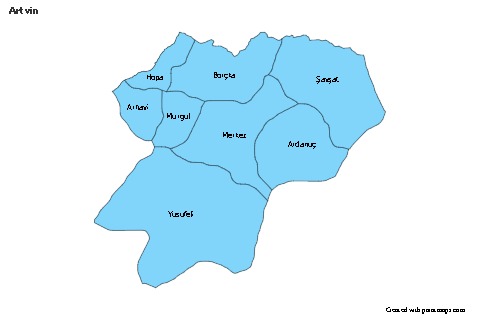 Contoh Peta untuk Artvin (biru)