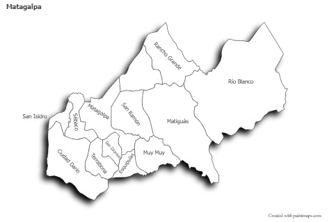 Sample Maps for Matagalpa (black-white,shadowy)