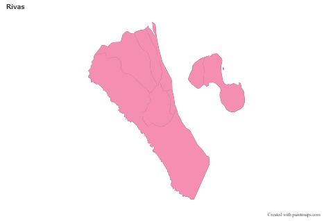Contoh Peta untuk Rivas (merah jambu,garis besar)