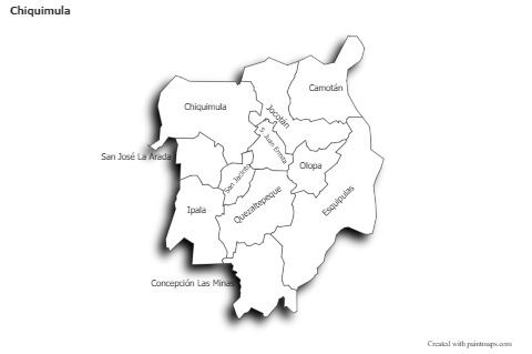 Contoh Peta untuk Chiquimula (hitam-putih,bayangan)