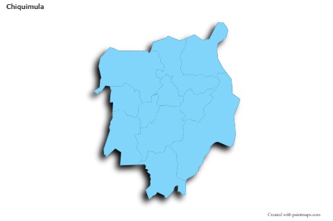 Contoh Peta untuk Chiquimula (biru,garis luar,bayangan)