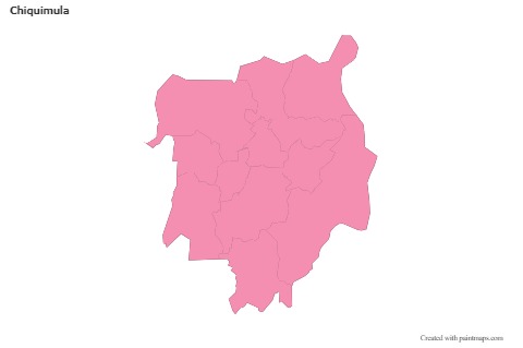 Contoh Peta untuk Chiquimula (merah jambu,garis besar)