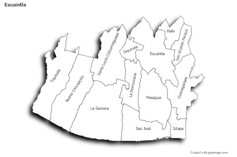Sample Maps for Escuintla (black-white,shadowy)