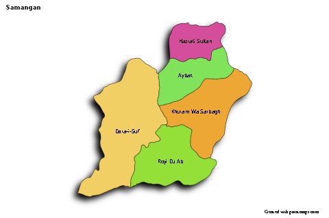Sample Maps for Samangan (colored,shadowy)