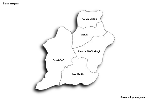 Sample Maps for Samangan (black-white,shadowy)