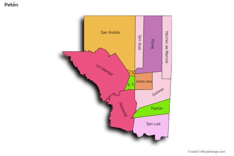 Sample Maps for Petén (colored,shadowy)