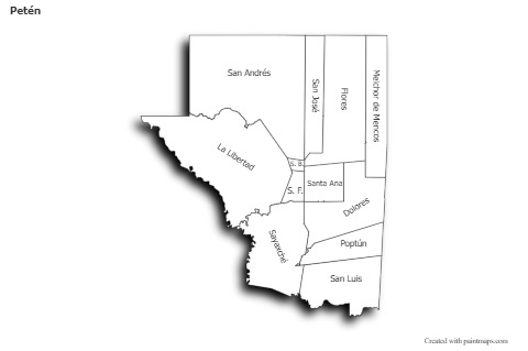 Sample Maps for Petén (black-white,shadowy)