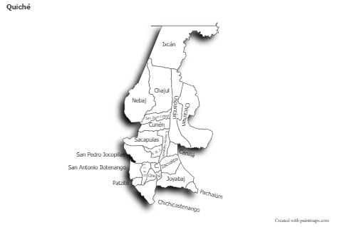 Mapas de muestra para Quiché (blanco-negro,sombrío)