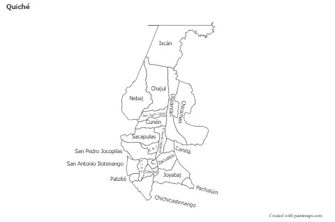 Mapas de muestra para Quiché (blanco-negro)