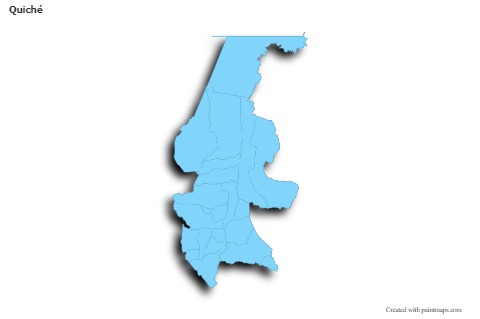 Mapas de muestra para Quiché (azul,contorno,sombrío)