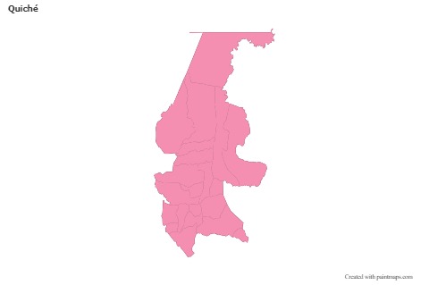 Mapas de muestra para Quiché (rosa,contorno)