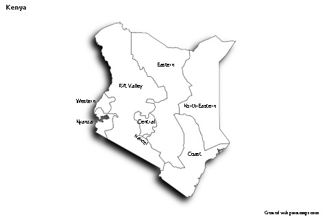 Sample Maps for Kenya (black-white,shadowy)