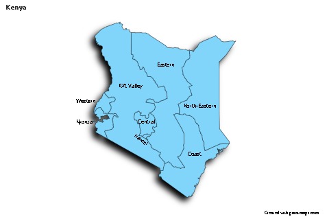 Sample Maps for Kenya (blue,shadowy)