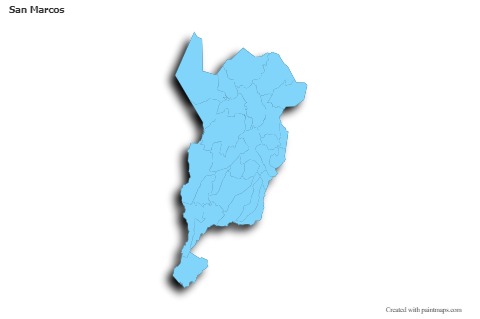 Contoh Peta untuk San Marcos (biru,garis luar,bayangan)