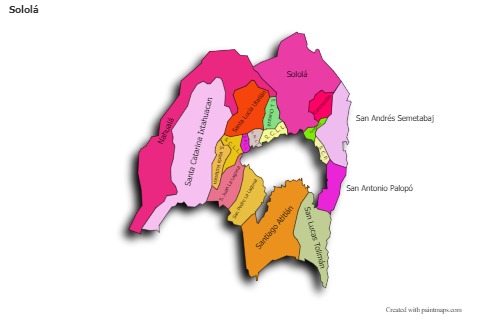 Exemplos de mapas para Sololá (colorido,sombreado)